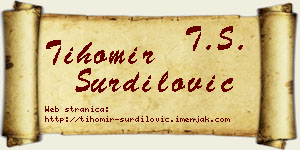 Tihomir Šurdilović vizit kartica